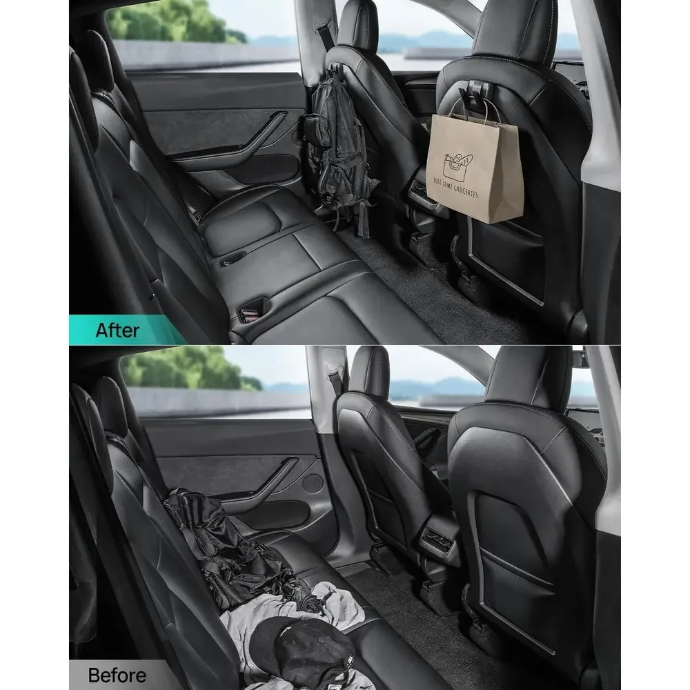 2 Pack Foldable Car Seat Hooks for Tesla Model 3 Y Juniper Highland 2021-2026 - Picture 6 of 8